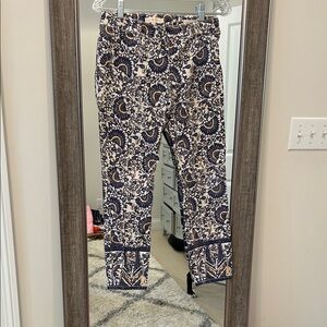 Tory Burch Navy and Cream Patterned Women's Jeans